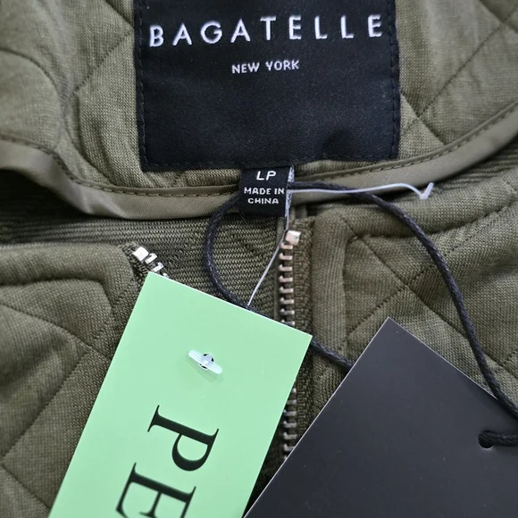 Bagatelle New York Petite Quilted Jacket – Olive Green (LP) - Picture 4 of 5